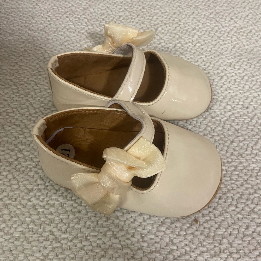 ❤️CreamMary Jane Baby Flat Shoes with Bow